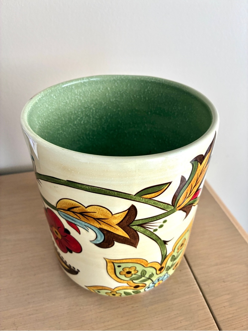 Hand Painted Pier 1 Imports Earthenware Carynthum Pot - Picture 4 of 6